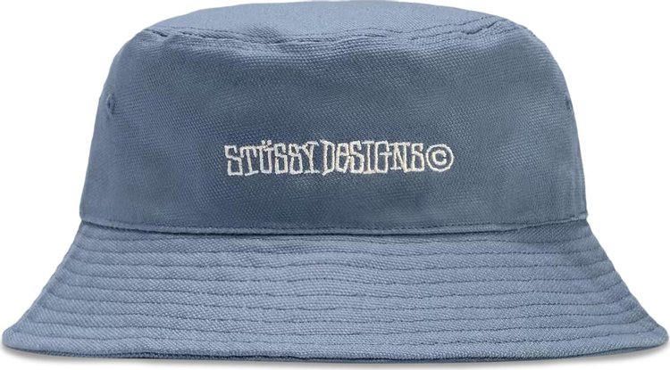 Stussy Canvas Wide Brim Bucket Hat Light Blue