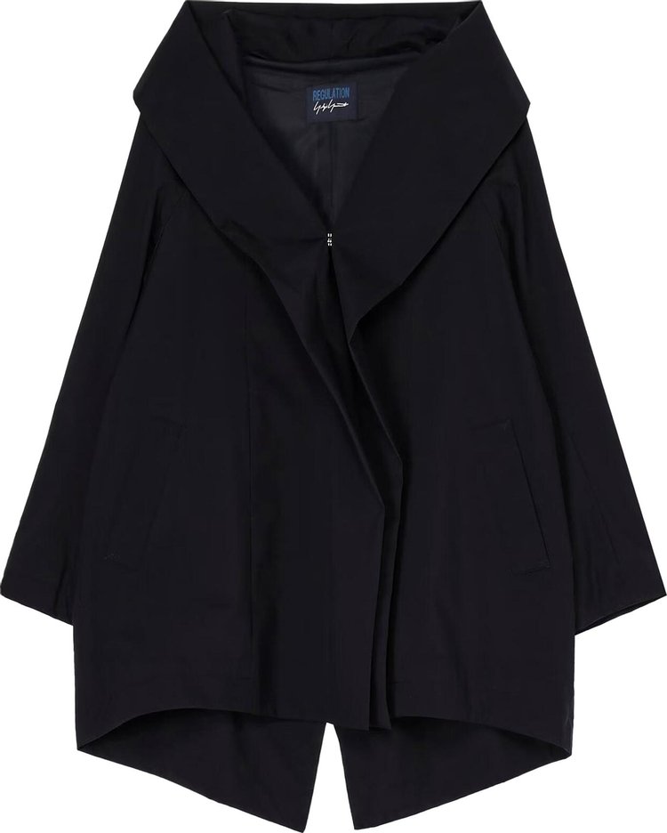 Yohji Yamamoto Regulation Hooded Cape Coat Black