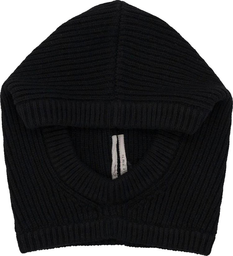 Rick Owens Ribbed Balaclava Black