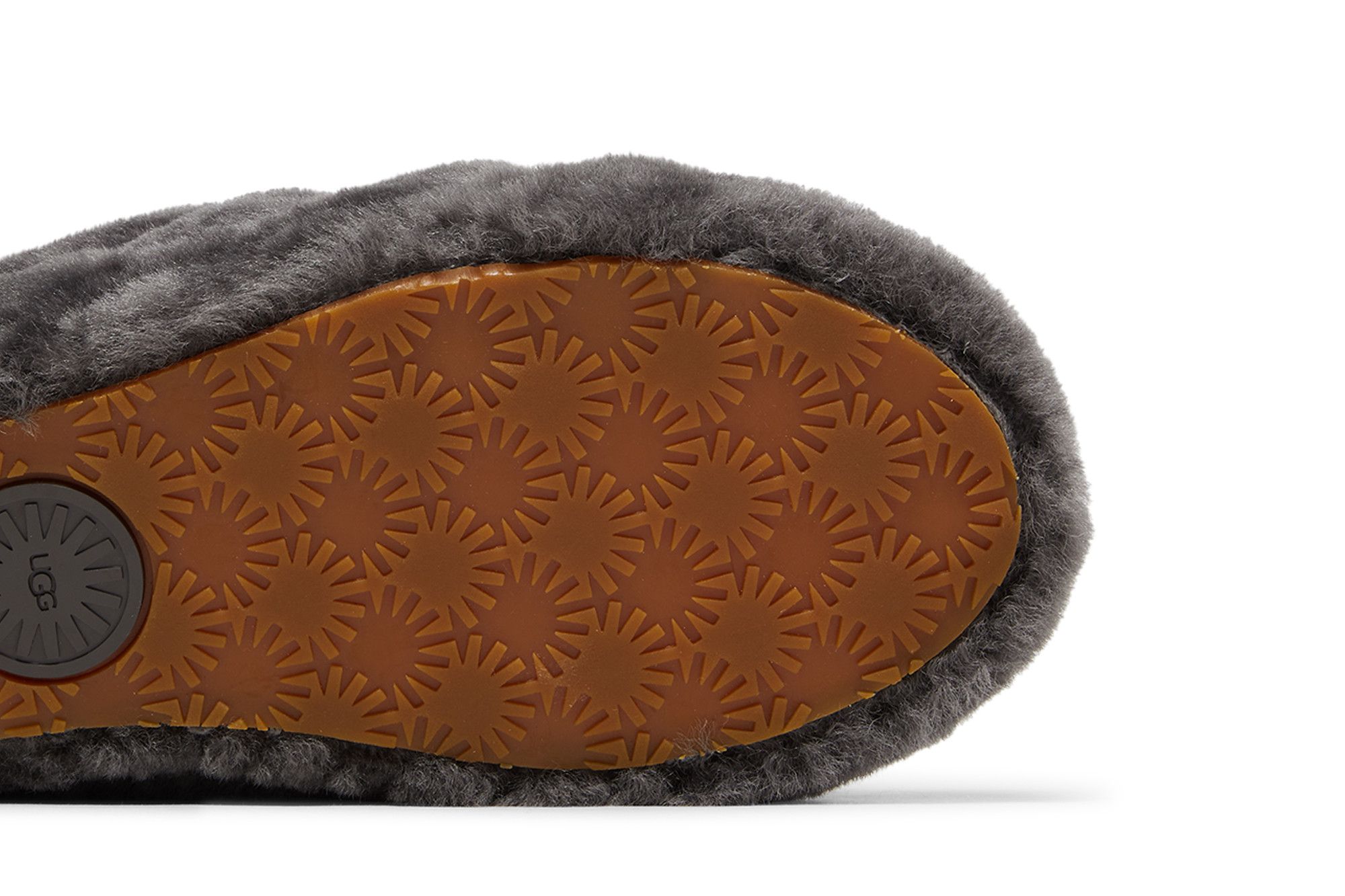 【新品未使用】UGG FluffYeahSlide Charcoal 24cm NEW - UGG Women's 'FLUFF YEAH' Charcoal SLIP-ON ANKLE-STRAP