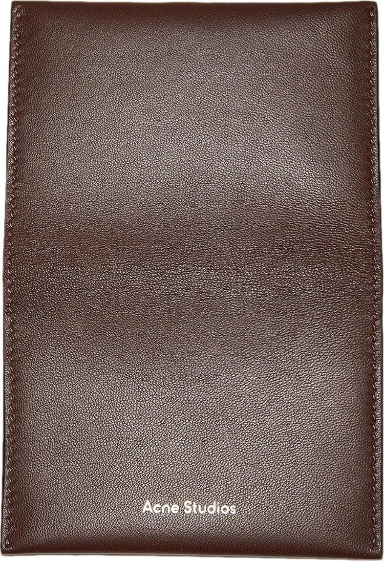 Acne Studios Folded Leather Wallet Dark Brown