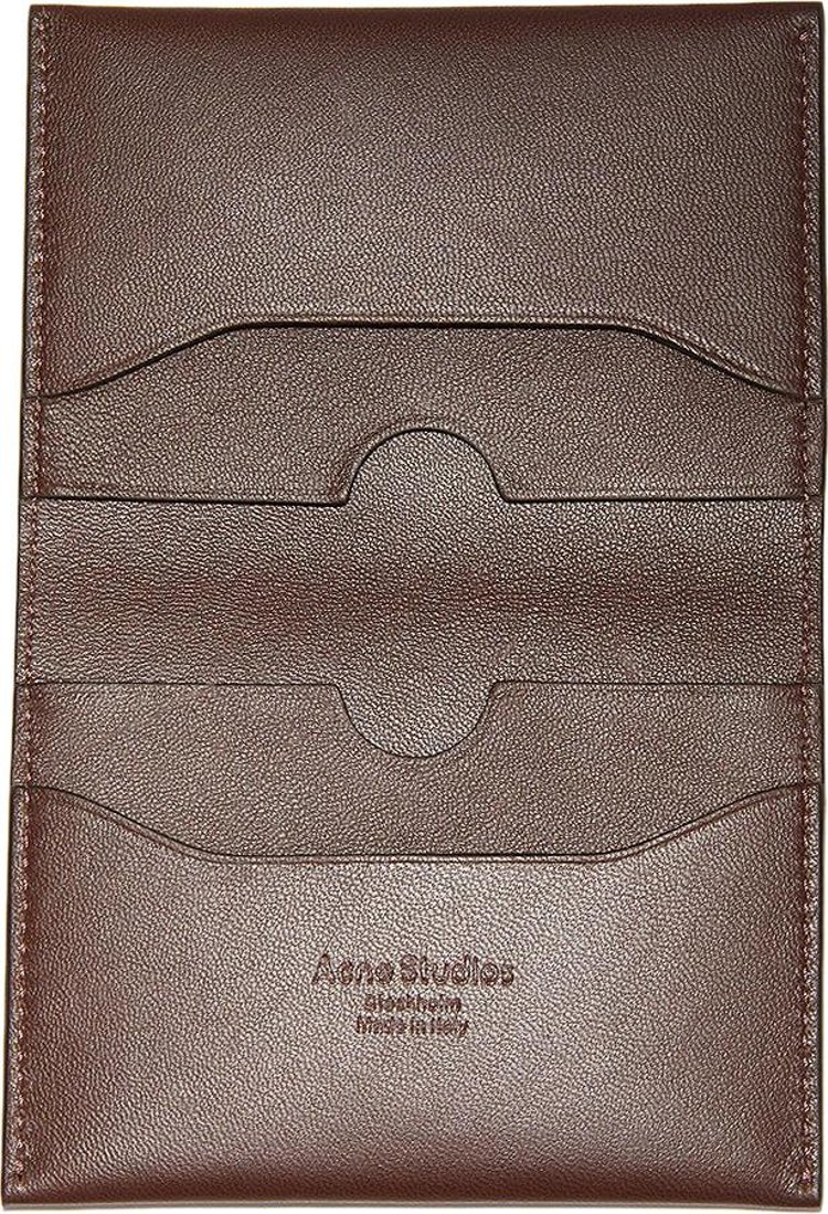 Acne Studios Folded Leather Wallet Dark Brown