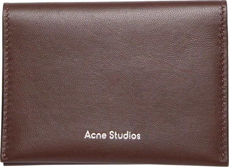 Acne Studios Folded Leather Wallet Dark Brown