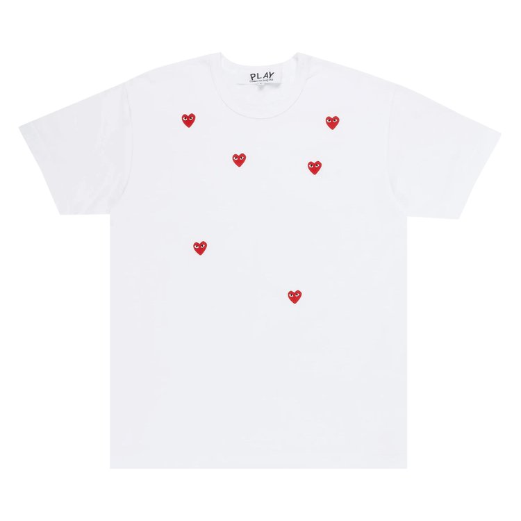 Comme des Garcons Multi Red Heart Tee White