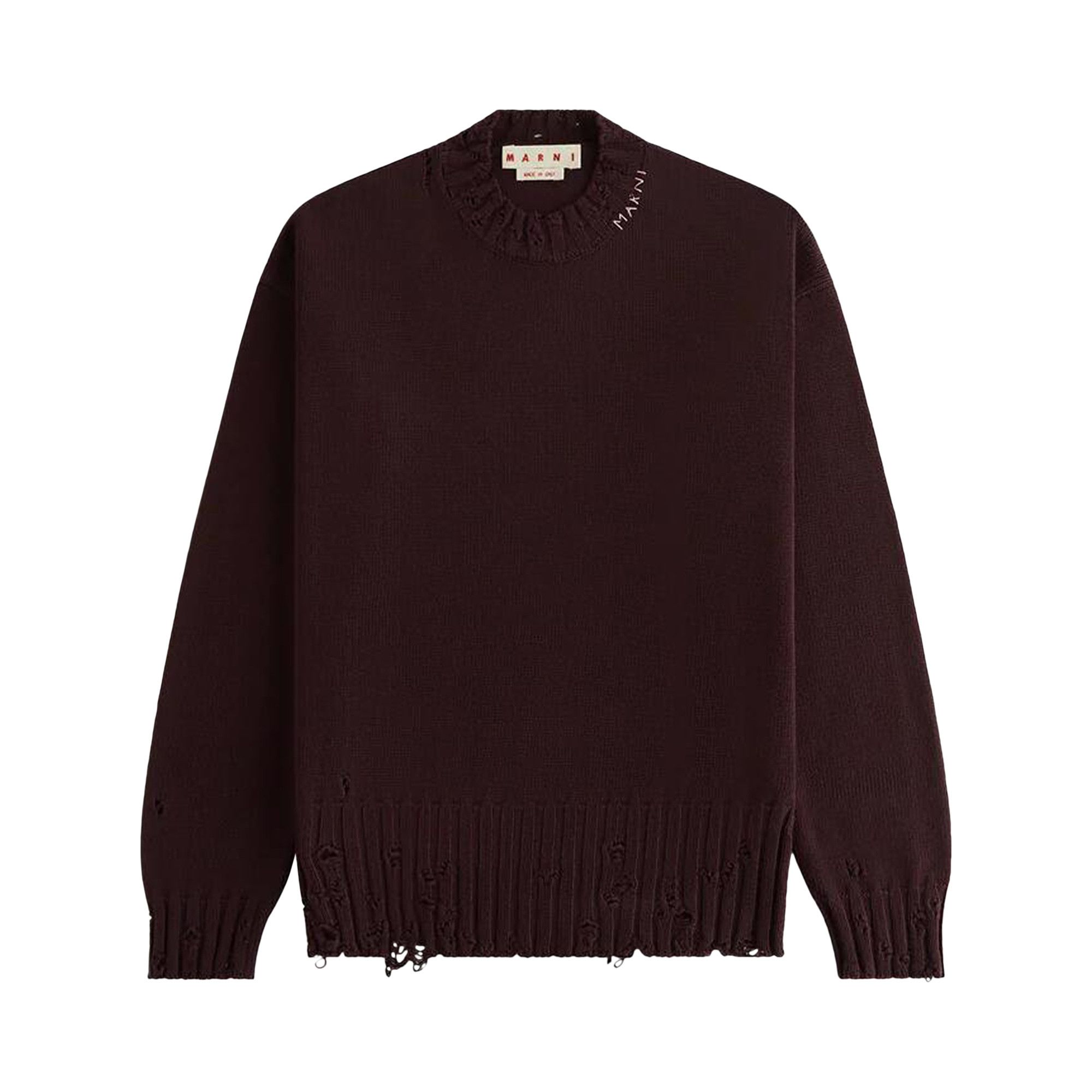 Buy Marni Distressed Sweater 'Dark Raisin' - GCMG0210A0