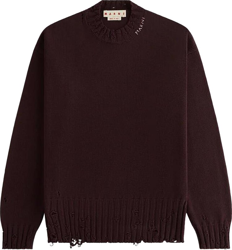 Marni Distressed Sweater Dark Raisin