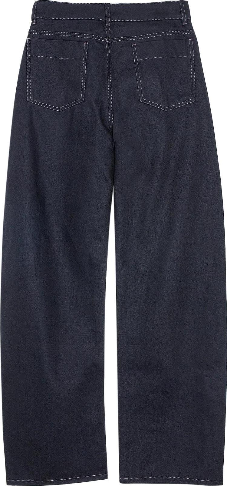 Lemaire High Waisted Curved Pants Denim Indigo