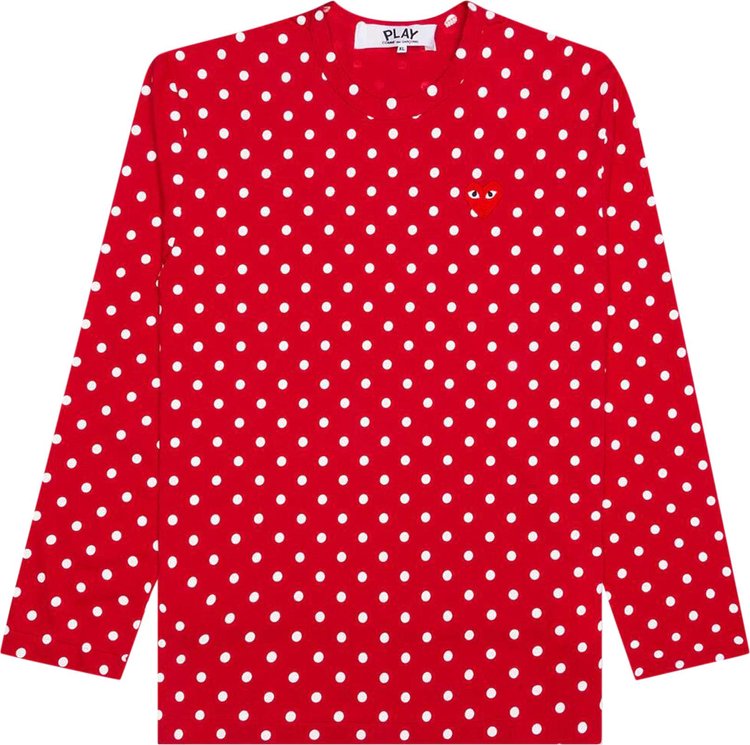 Comme des Garcons Polka Dot Long Sleeve Tee Red