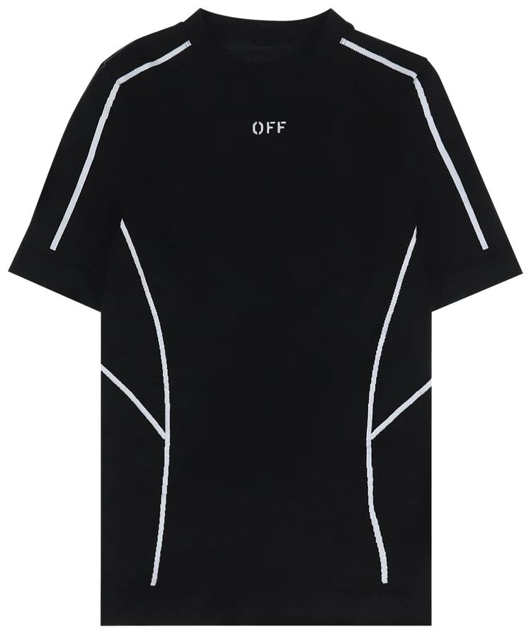 Off White Off Stamp Seamless Short Sleeve T Shirt BlackWhite