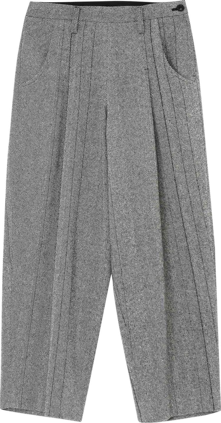 Ys Single Tuck Trousers Light Grey