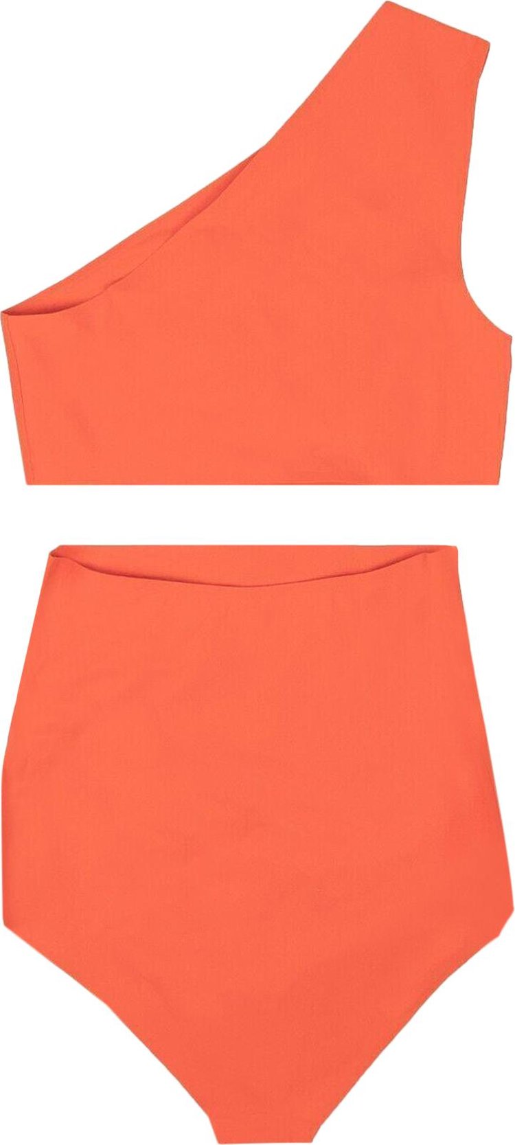 Bottega Veneta One Shoulder Bikini Swim Suit Orange