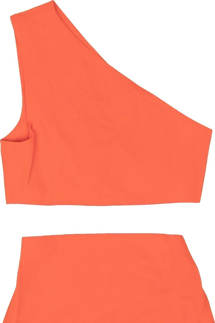 Bottega Veneta One Shoulder Bikini Swim Suit Orange