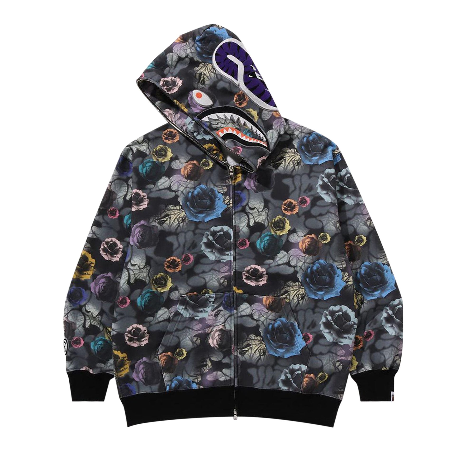 Buy BAPE Floral Camo Shark Relaxed Fit Full Zip Hoodie Black 1K80 115 301 BLACK GOAT AU
