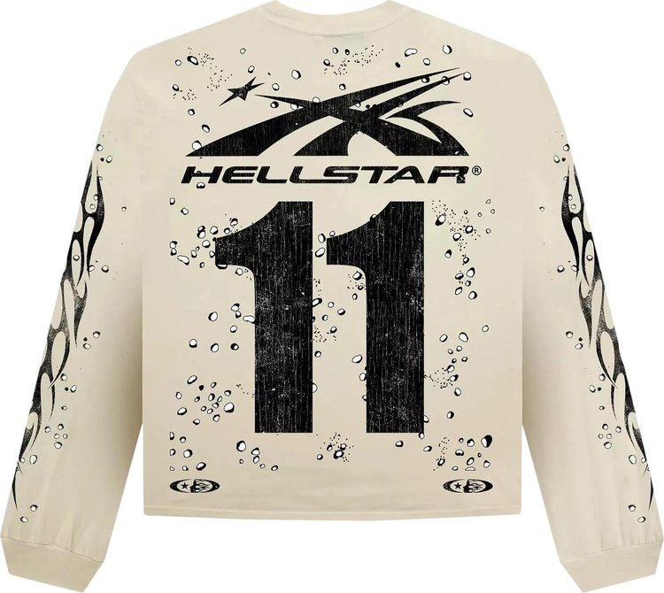 Hellstar Moto Cross Long Sleeve Cream