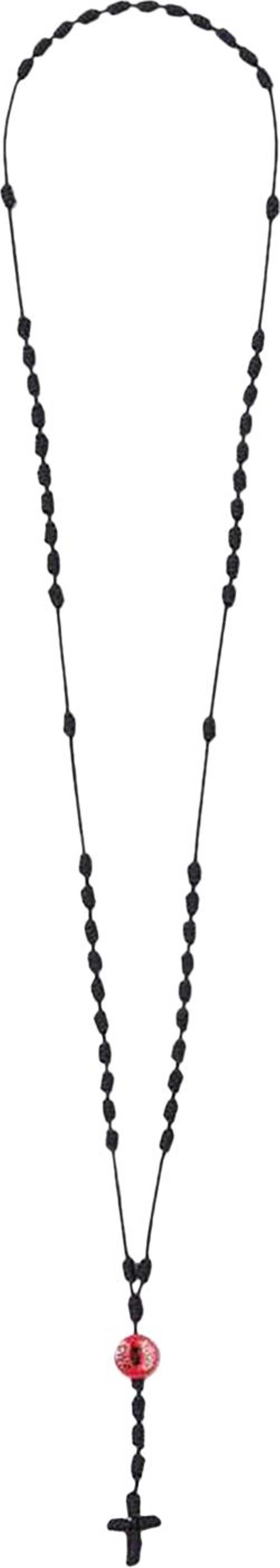 Neighborhood Cord Cross Necklace Black