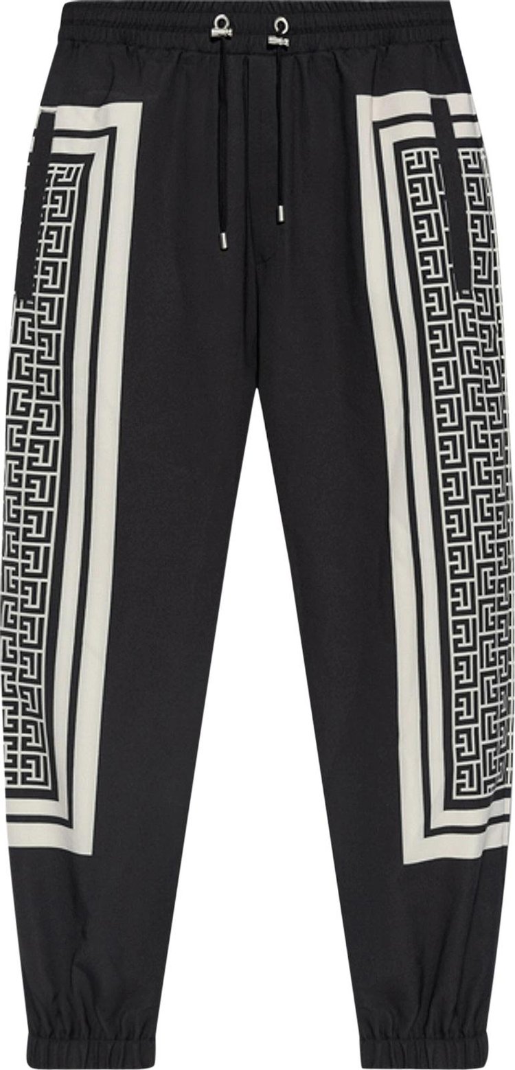 Balmain Monogram Scarf Track Pants Black