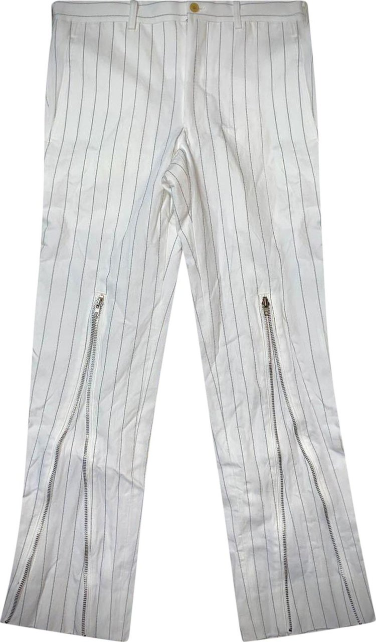 Comme des Garcons Homme Plus Slim Fit Zip Trousers White