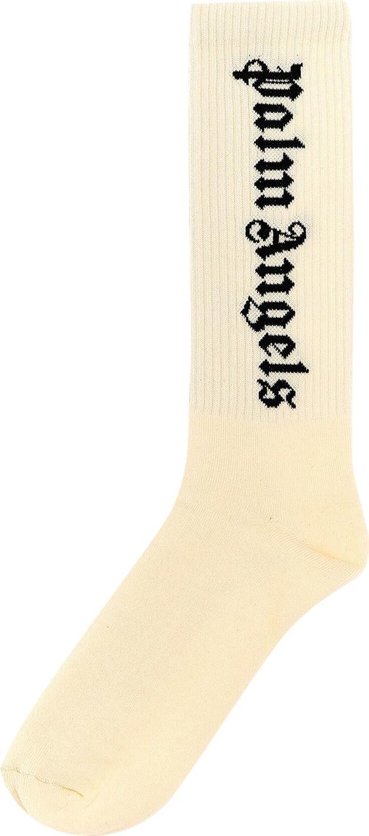 Palm Angels Classic Logo Socks ButterBlack