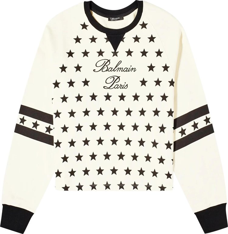 Balmain Signature Stars Sweater CreamBlack