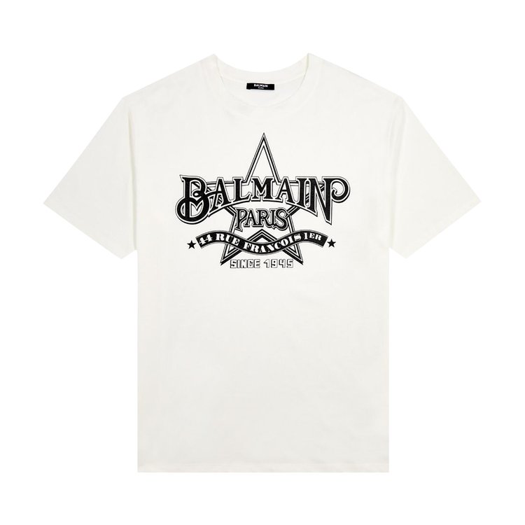 Balmain Star T Shirt WhiteBlack