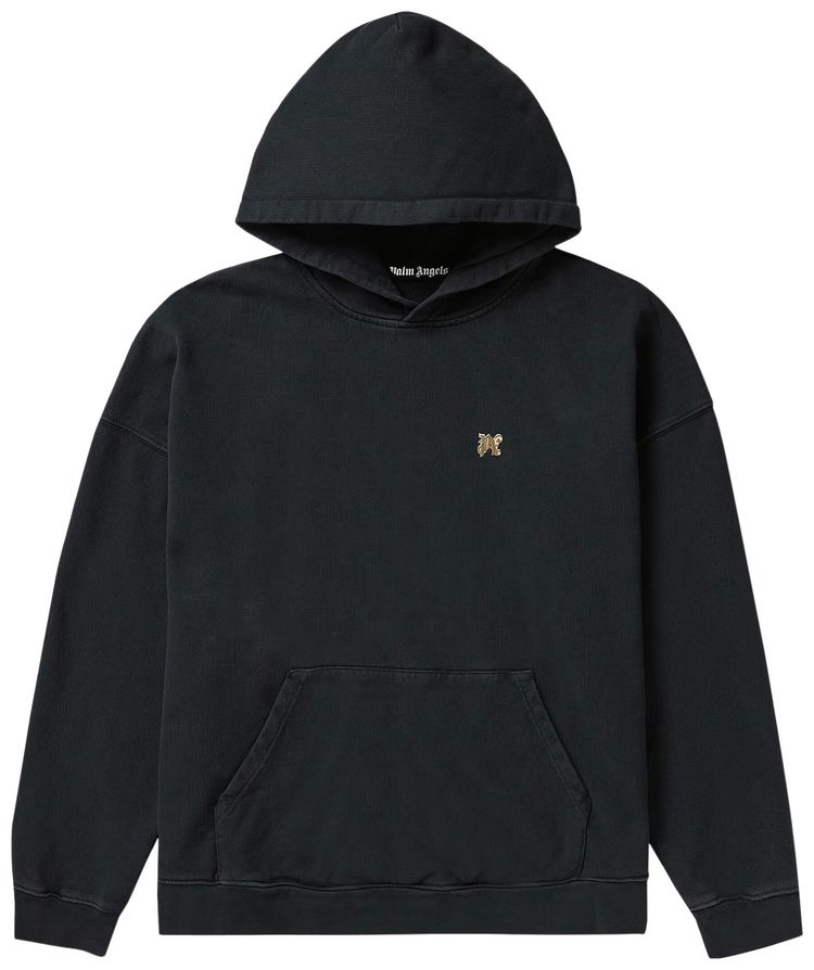 Palm Angels Back Burning Hoodie BlackGold