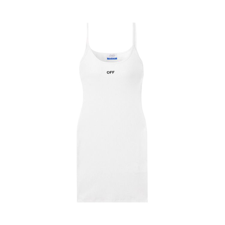 Off White Off Stamp Rib Basic Tank Dress WhiteBlack