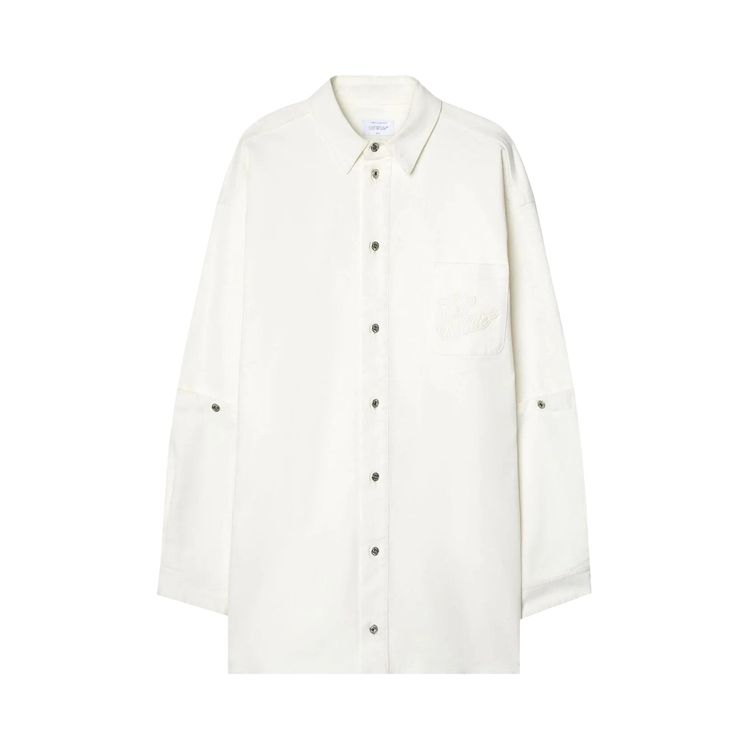 Off White 90s Logo Applique Shirt White