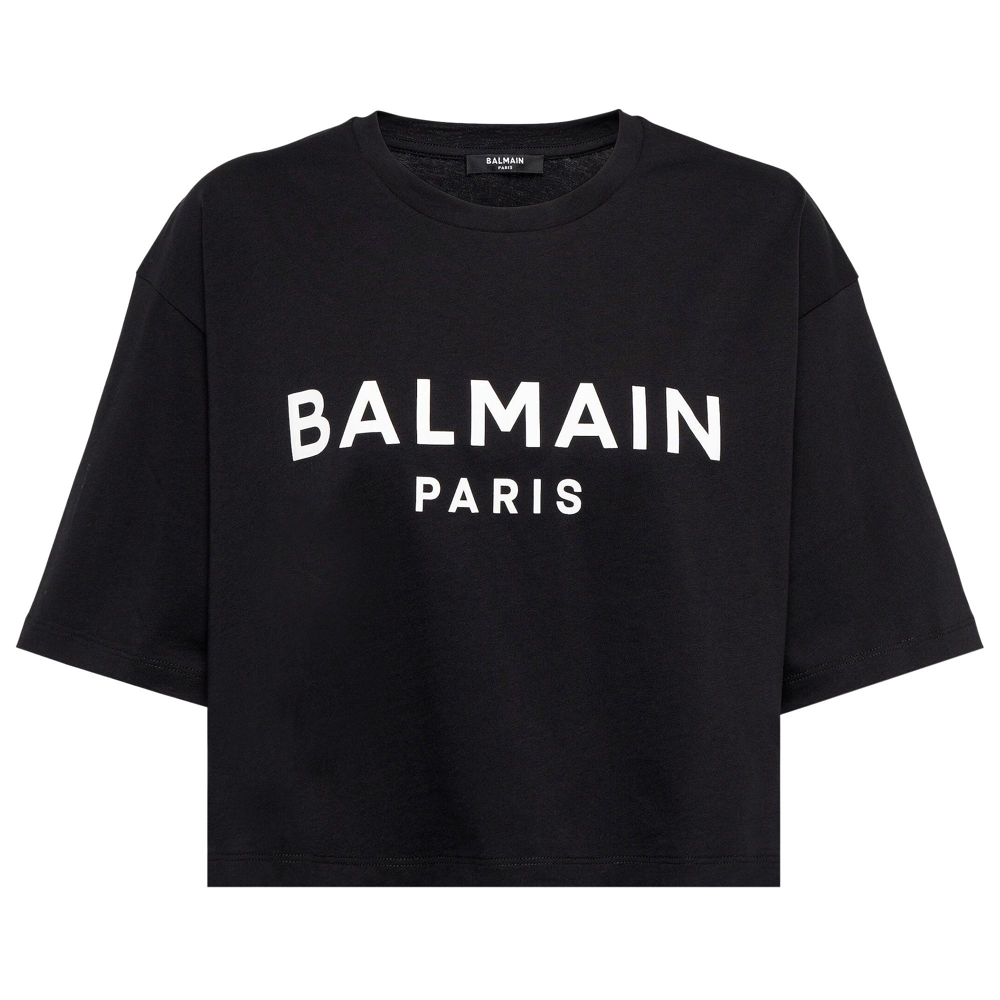 Buy Balmain Logo T-Shirt 'Black' - BF1EE020BB02 EAB | GOAT