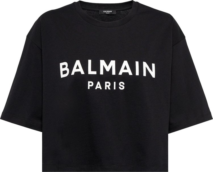 Balmain Logo T Shirt Black