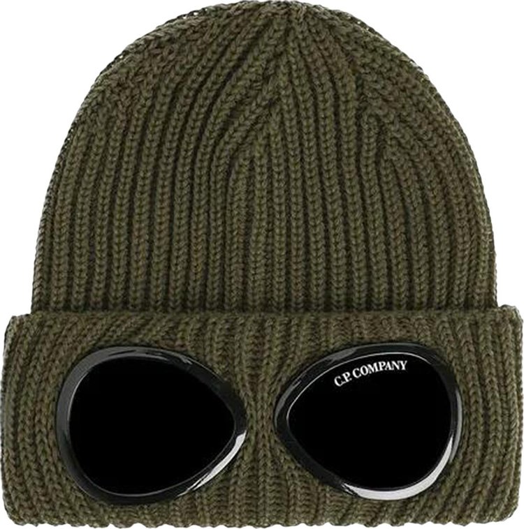 CP Company Goggles Wool Cap Ivy Green