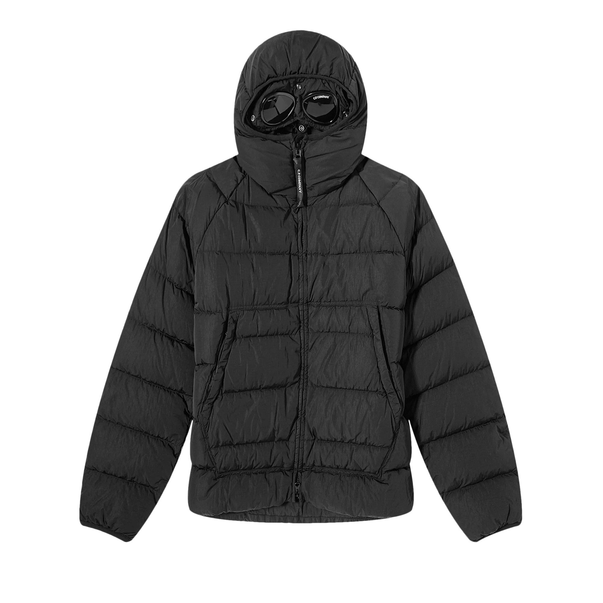 Buy C.P. Company Eco-Chrome R Hooded Down Goggle Jacket 'Black' -  15CMOW027A 006369G 999 | GOAT