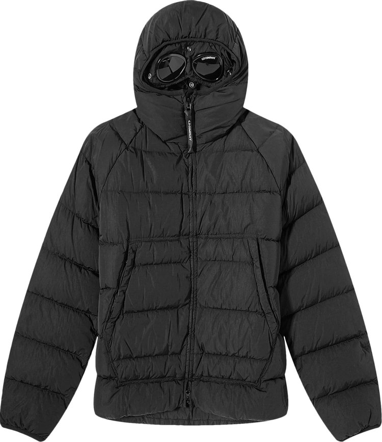 CP Company Eco Chrome R Hooded Down Goggle Jacket Black