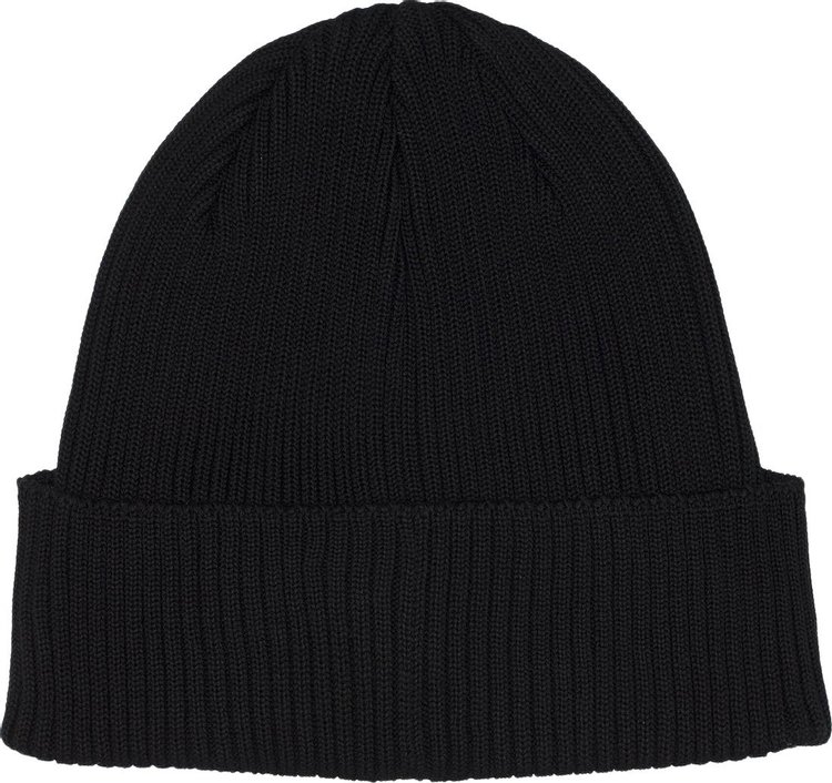 CP Company Goggles Detail Ribbed Beanie Black