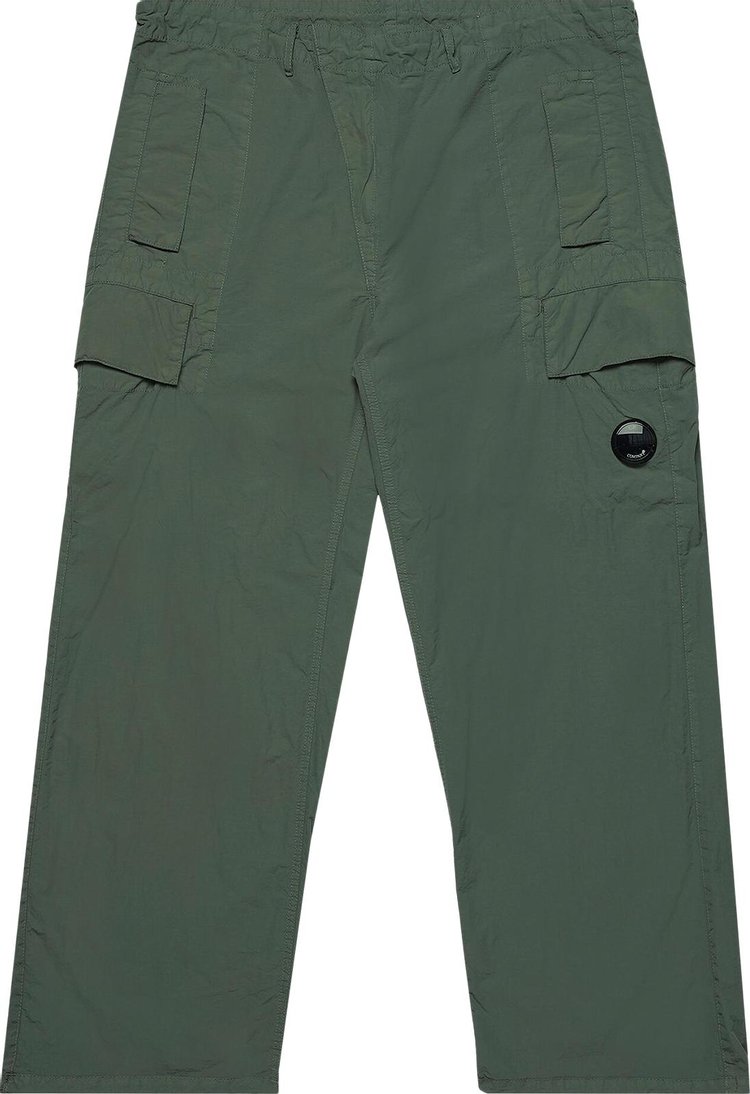 CP Company Flatt Nylon Oversized Cargo Pants Agave Green