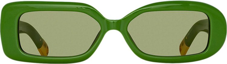 Jacquemus Rond Rectangular Sunglasses Jade GreenYellow GoldKhaki