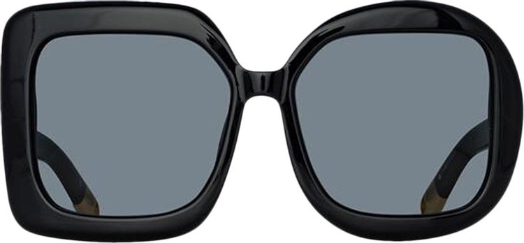 Jacquemus Carre Rond Square Sunglasses BlackYellow GoldGrey