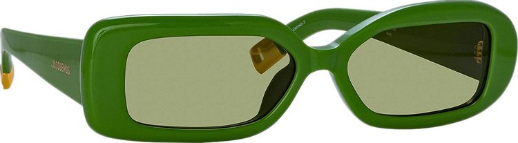 Jacquemus Rond Rectangular Sunglasses Jade GreenYellow GoldKhaki