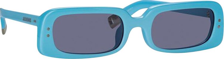 Jacquemus Azzurro Rectangular Sunglasses Light BlueSilverLight Grey