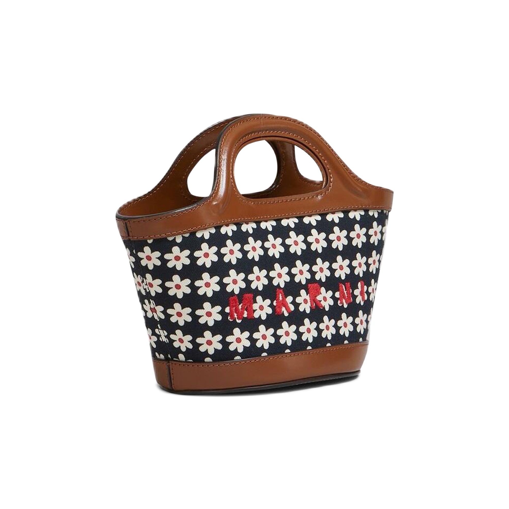 トートバッグ MARNI MICRO TROPICALIA BAG Tropicalia Micro Bag in ivory leather and raffia-effect