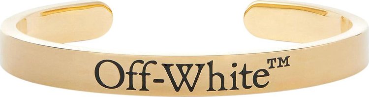 Off White Logo Bangle Bracelet Gold