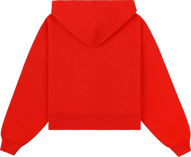 Sporty  Rich Royal Club Zipped Cropped Hoodie Bright RedWhite