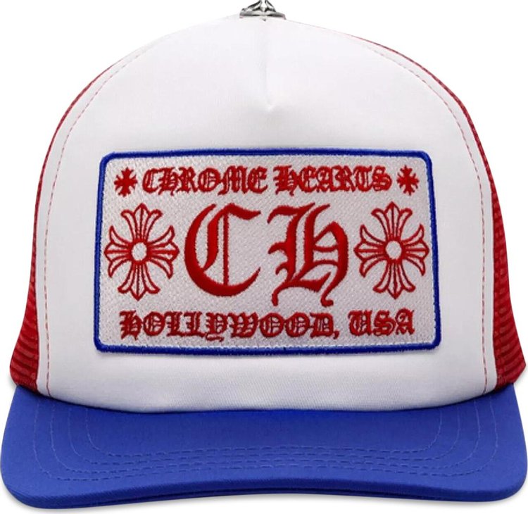 Chrome Hearts Hollywood USA Trucker Hat BlueWhiteRed