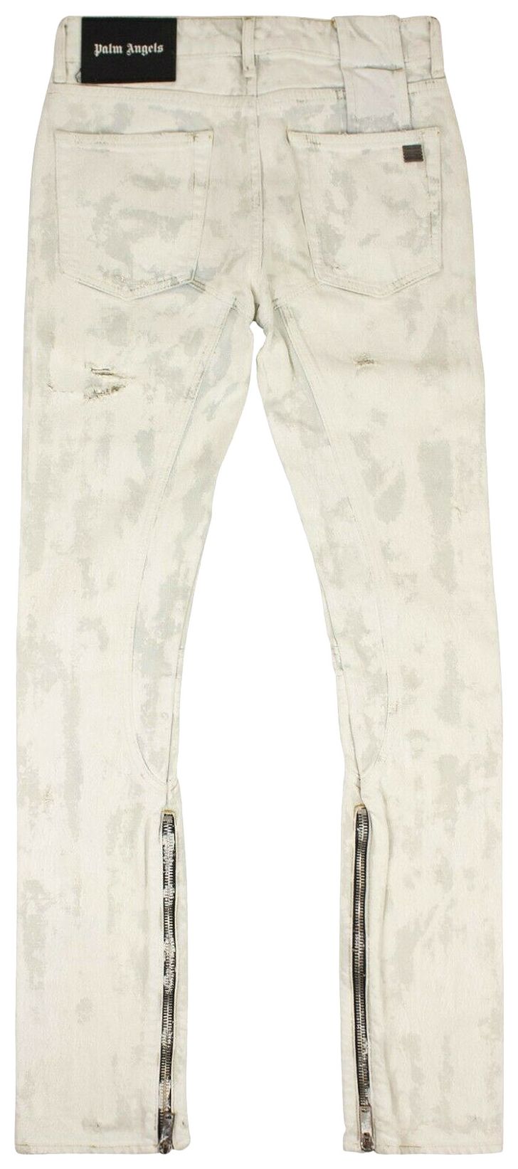 Palm Angels Tie Dye Distressed Jeans BlueWhite