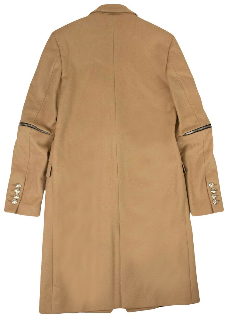 Palm Angels Wool Camel Coat Beige