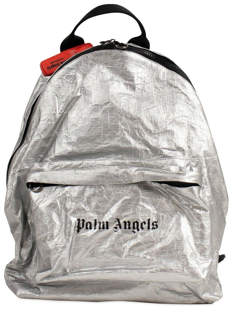 Palm Angels Metallic Small Backpack Silver