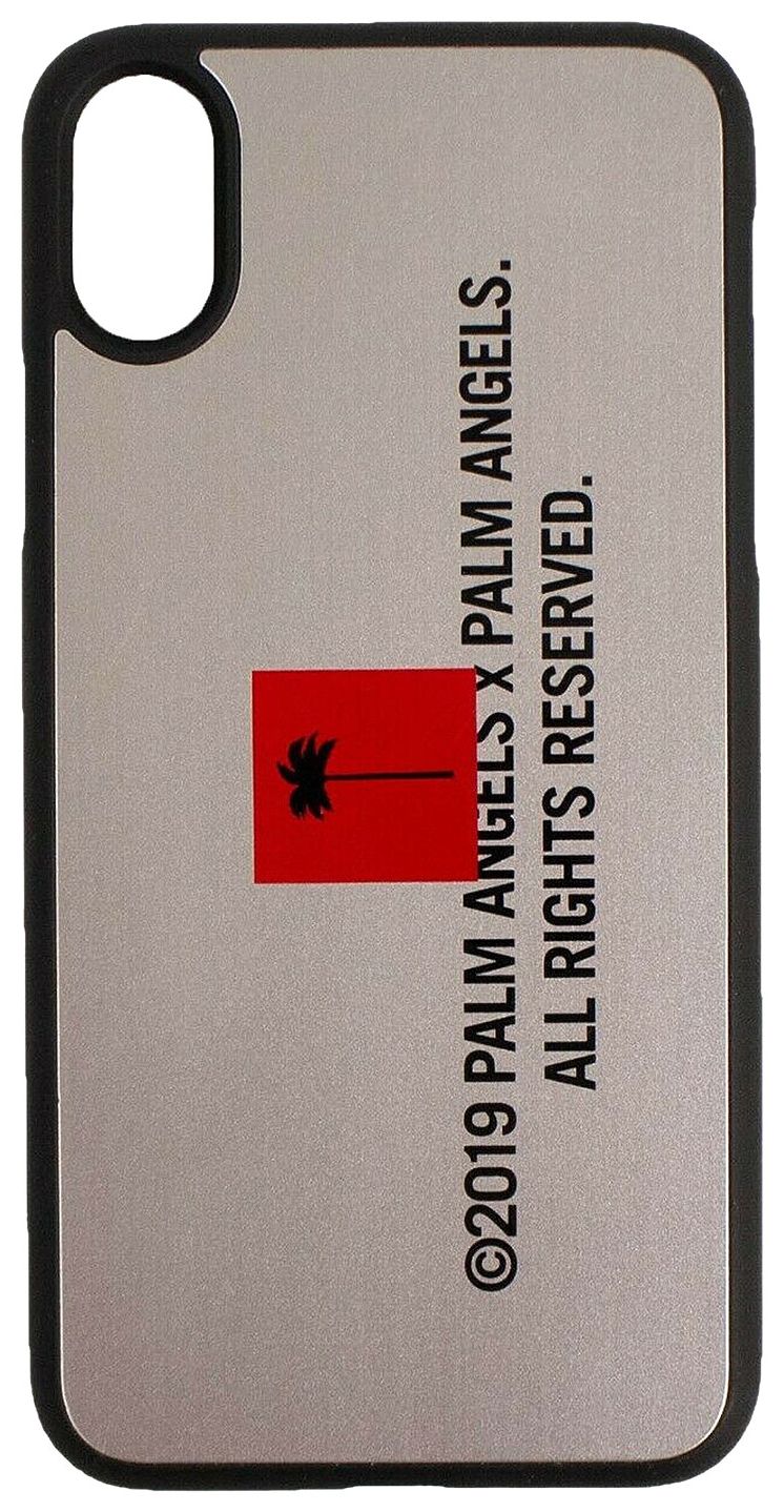 Palm Angels Metallic Logo Print iPhone X Case Black