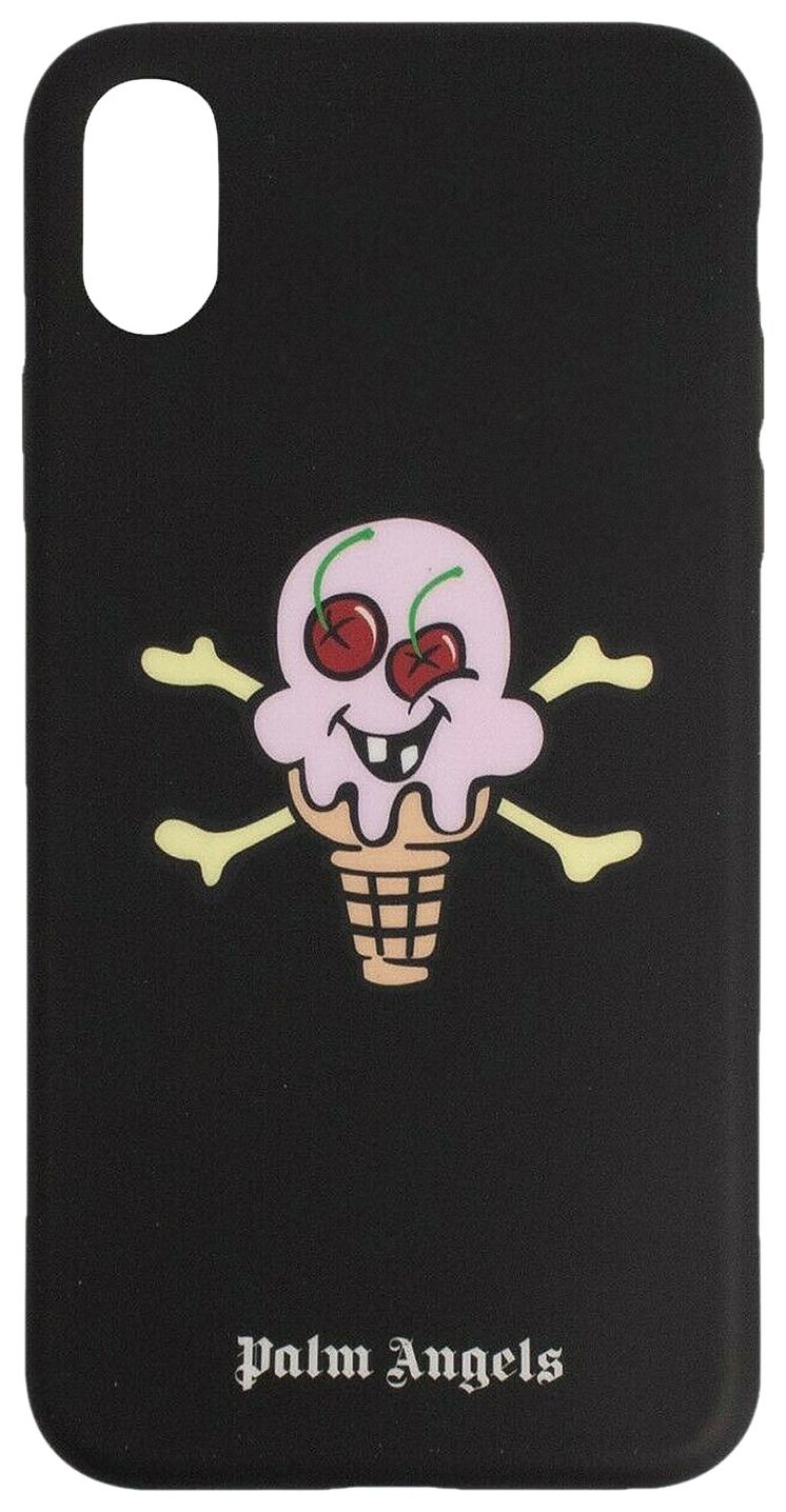 Palm Angels Skull Ice Cream Print iPhone X Case Black