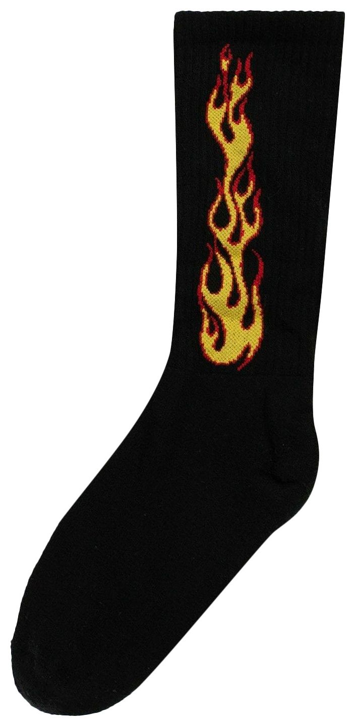 Palm Angels Flamed Mid Calf Socks Black