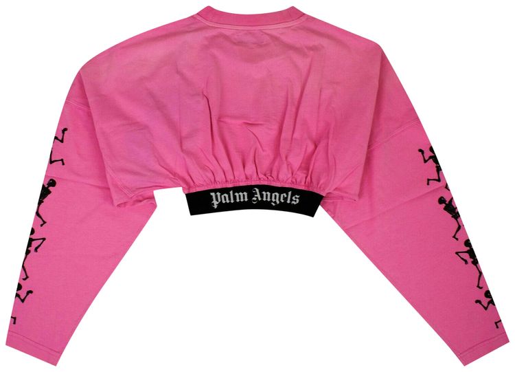 Palm Angels Dance Of Death Cropped T Shirt Pink