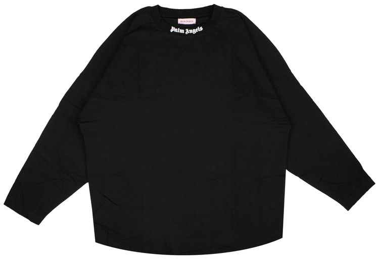 Palm Angels Logo Print Mock Neck T Shirt Black